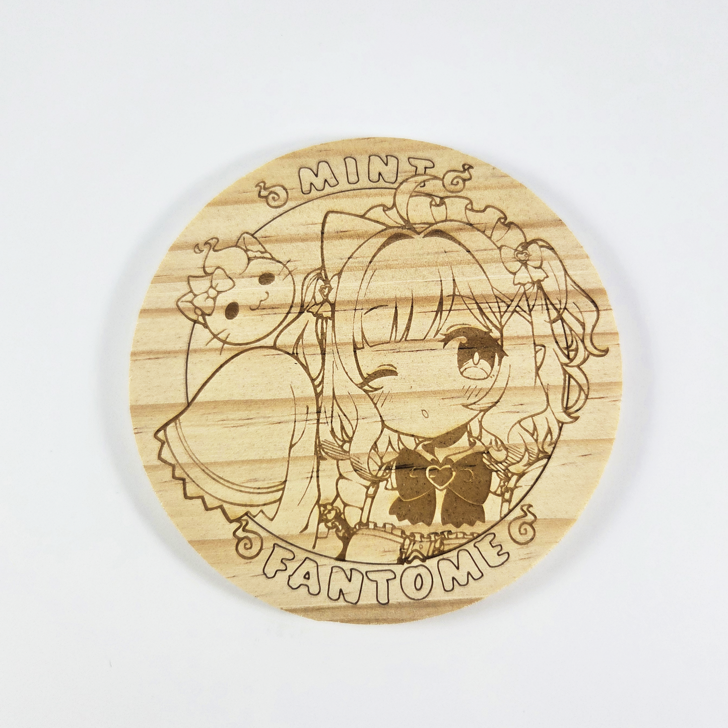 Mint Fantome Wooden Coaster