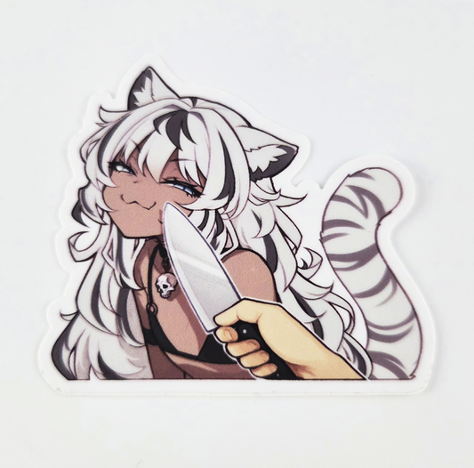Gaomi Knife Cat Sticker