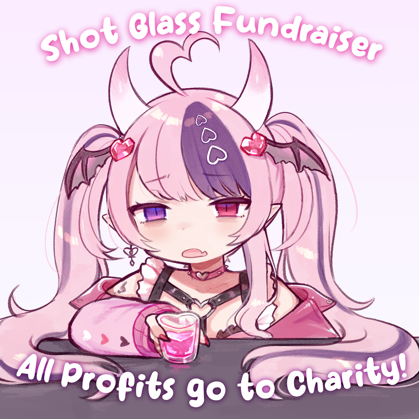 [FUNDRAISER] Ironmouse Heart-Shaped Shot Glass + BONUS Metal Dog Tag Keychain [PRE-ORDER]